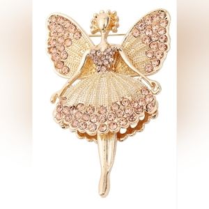 Austrian crystal articulate Fairy Brooch Pin Gemstone Costume Jewelry beautiful